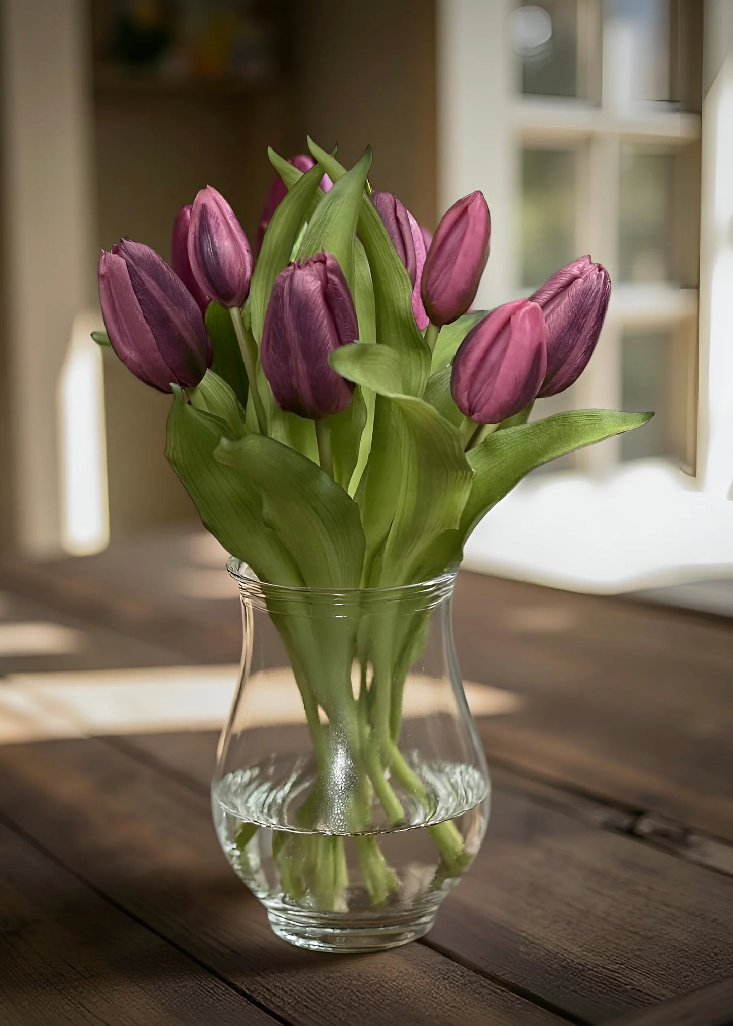 12” Fresh Touch Tulip Bundle - Dark Plum Formosa