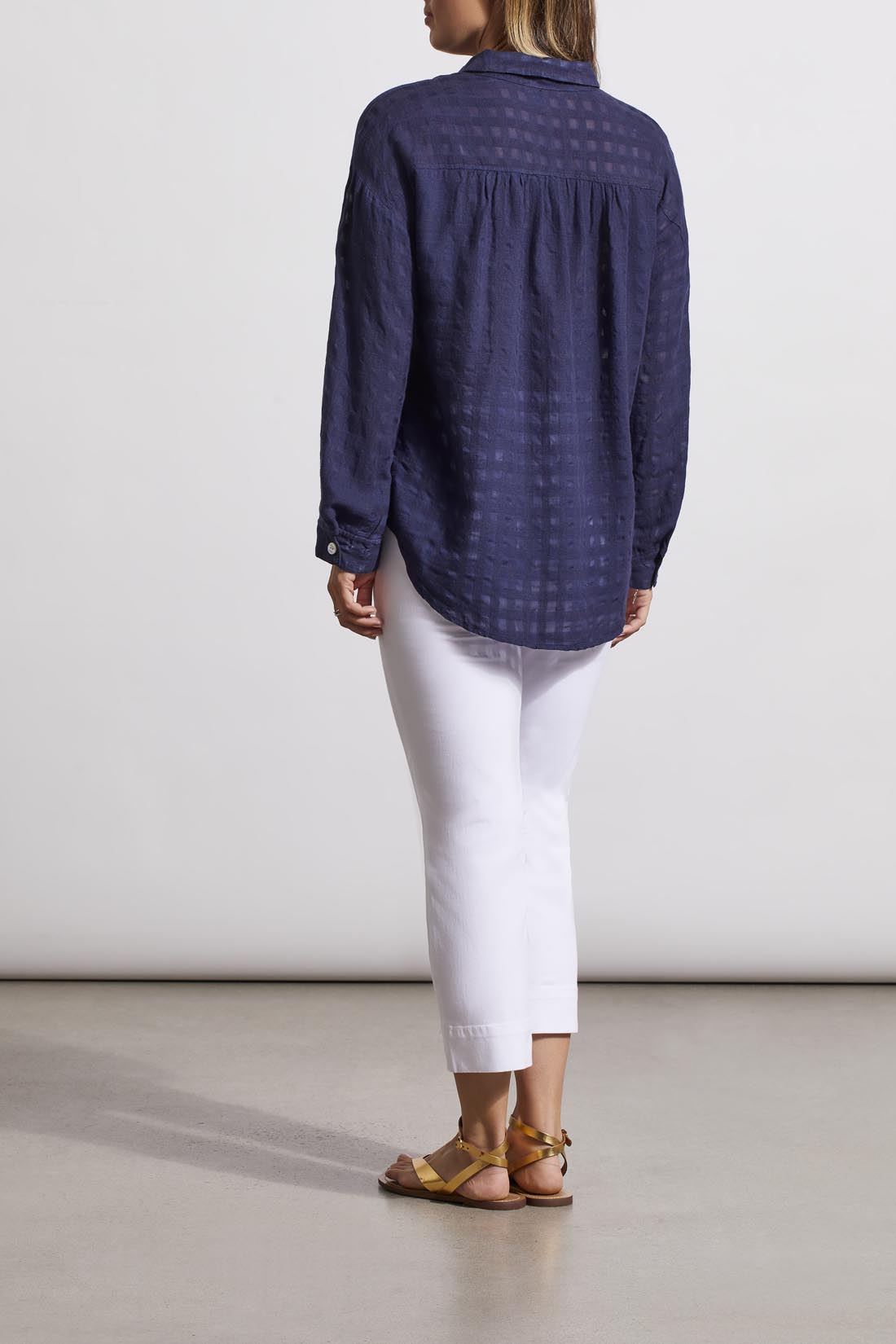 L/S BTN FRT BLOUSE-JET BLUE 1753O-3887