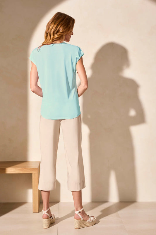 Cap Sleeve V Neck Top 2034O-Oasis