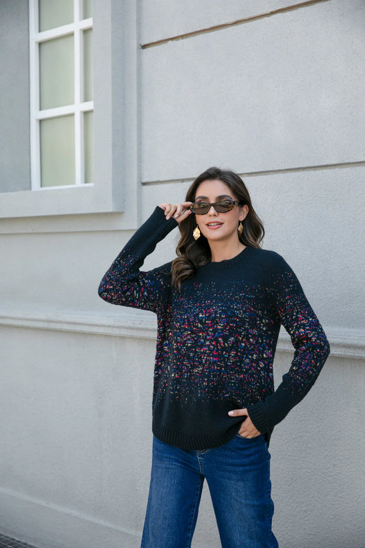 Winter Lume Pullover Sweater- NAVY