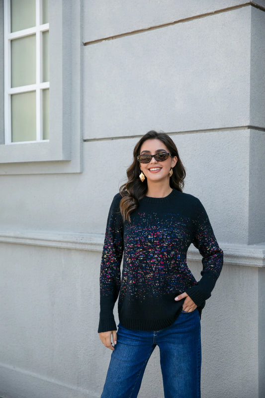 Winter Lume Pullover Sweater- NAVY