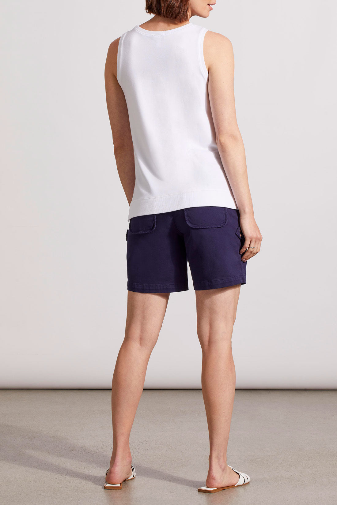 HIGH LOW TANK TOP W/ SPECIAL WASH EFFECT-WHITE 5358O-4923