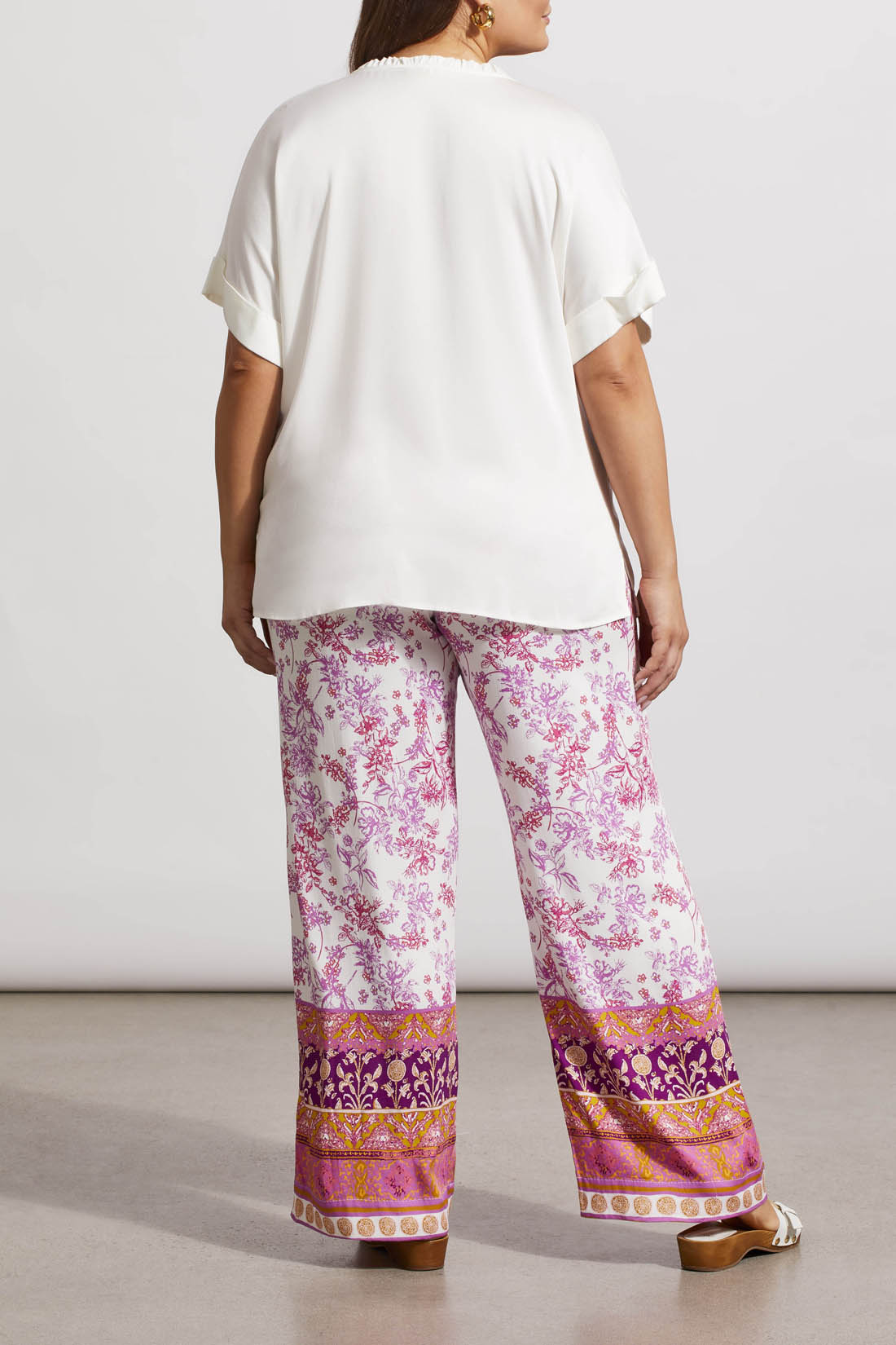 SI BLOUSE W/ PLEAT DTL & BEADS-WHITE 5483V-1229
