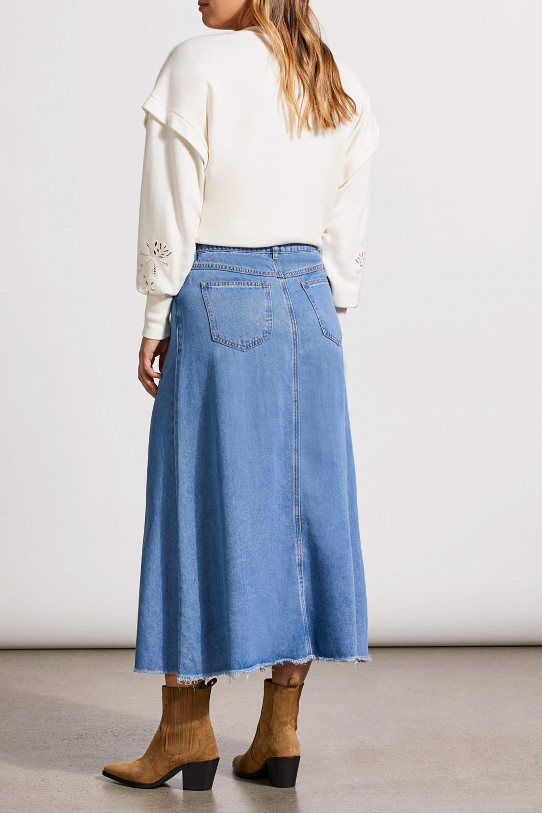 Button Down Flo-Midi Skirt-5557O