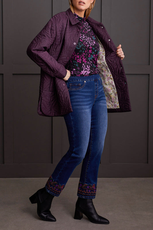 Quilted Shacket - Raisin