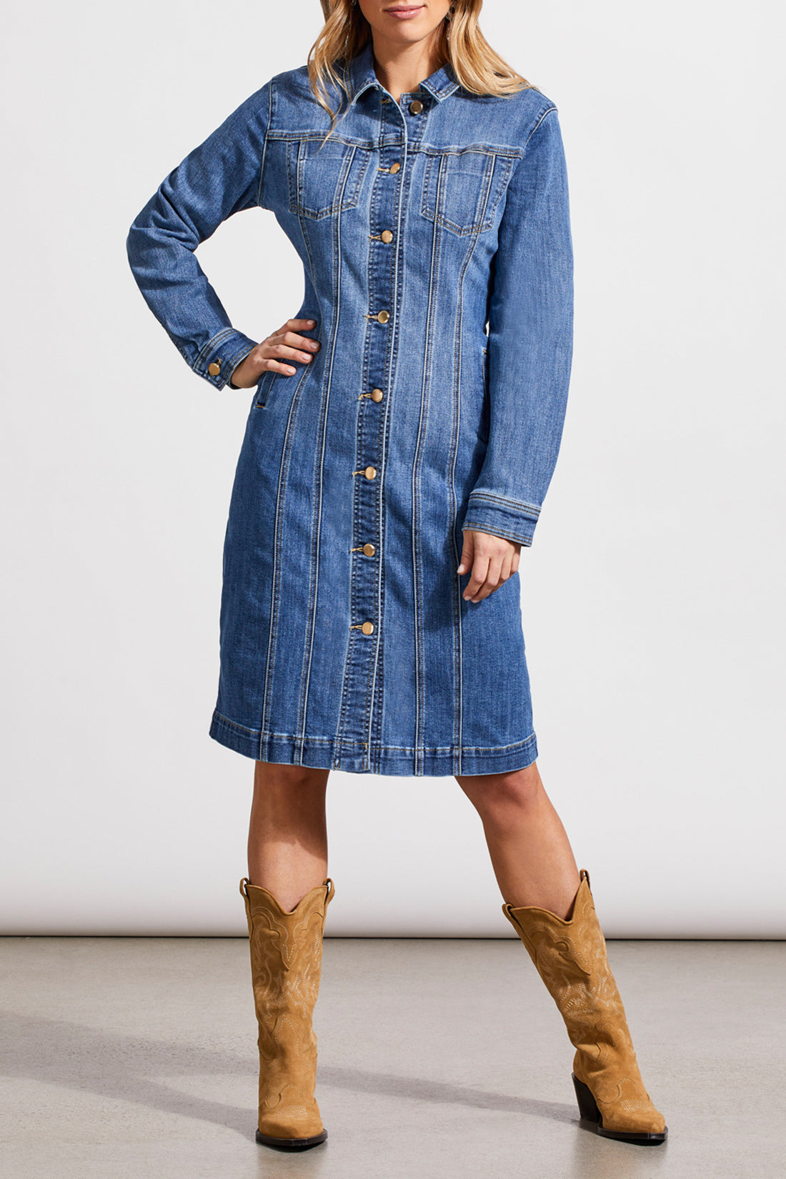 Long Fitted Denim Dress Jacket 5587O – Four Seasons Fashions & More
