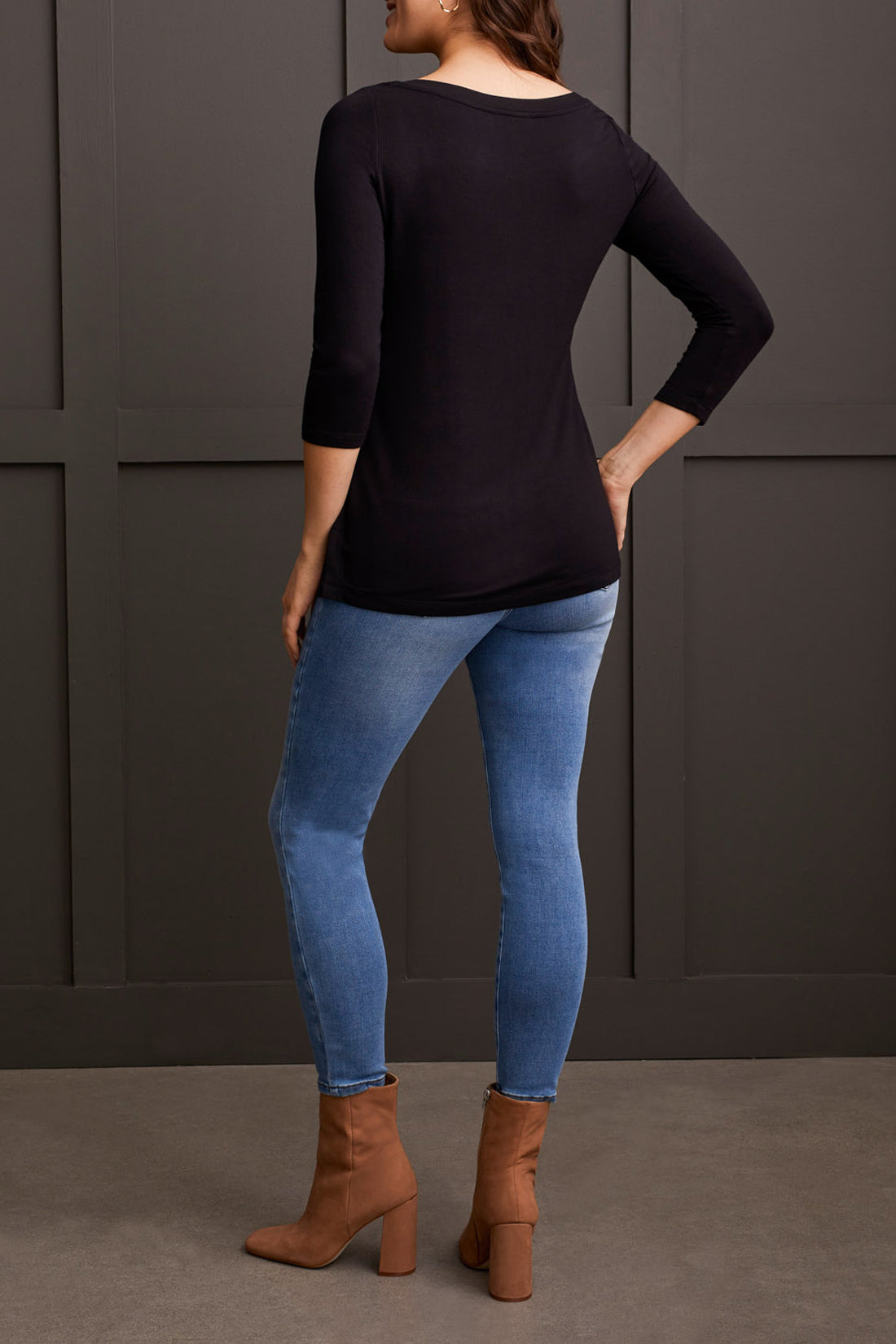 3/4 Slv Wide Crew Nk Top-5588O