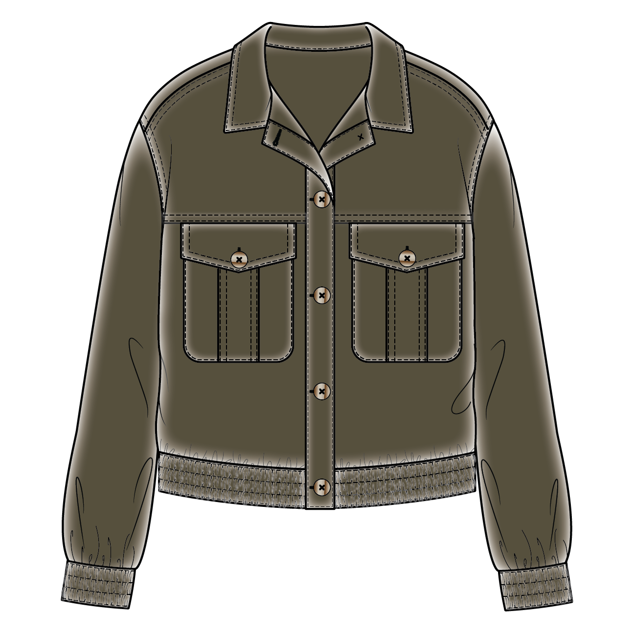 Casual Jacket w/elastic waist-5658O