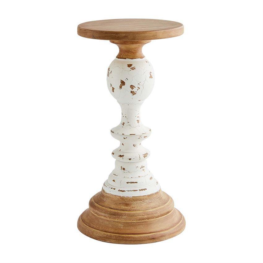 Lrg Wooden Rustic Candlestick M40960029L