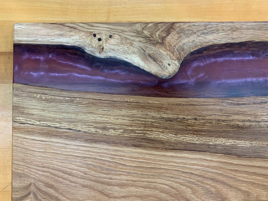 "Purple & Oak " Charcuterie Board w/ Epoxy 15.25" x 9.25"