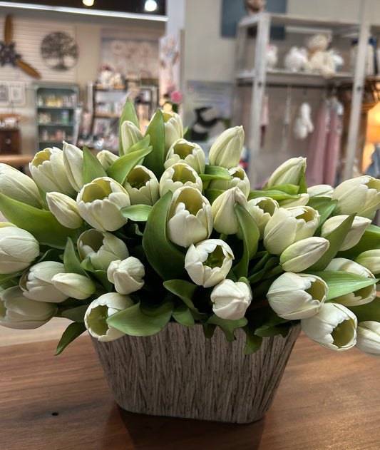 12” Fresh Touch Tulip - White
