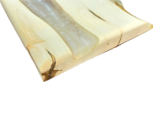 Charcuterie Board w/ White Epoxy 15" x 9" x 1"