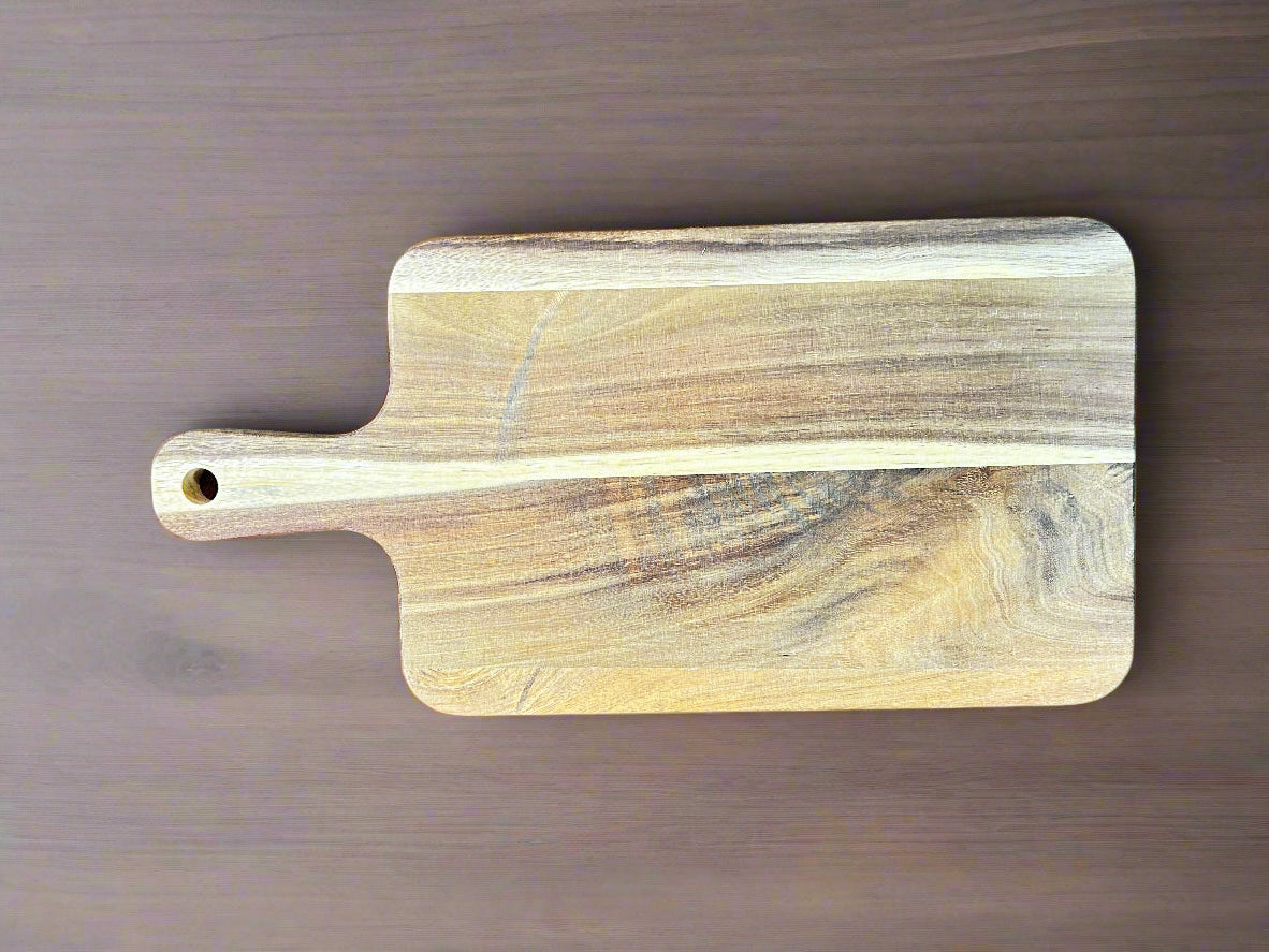 Wood Cutting Board with Handle 16" x 8"