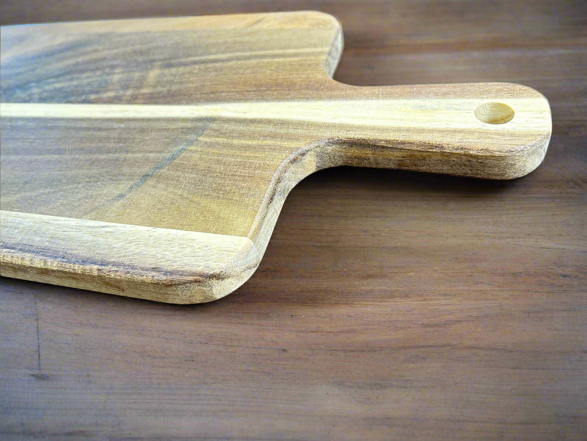 Wood Cutting Board with Handle 16" x 8"