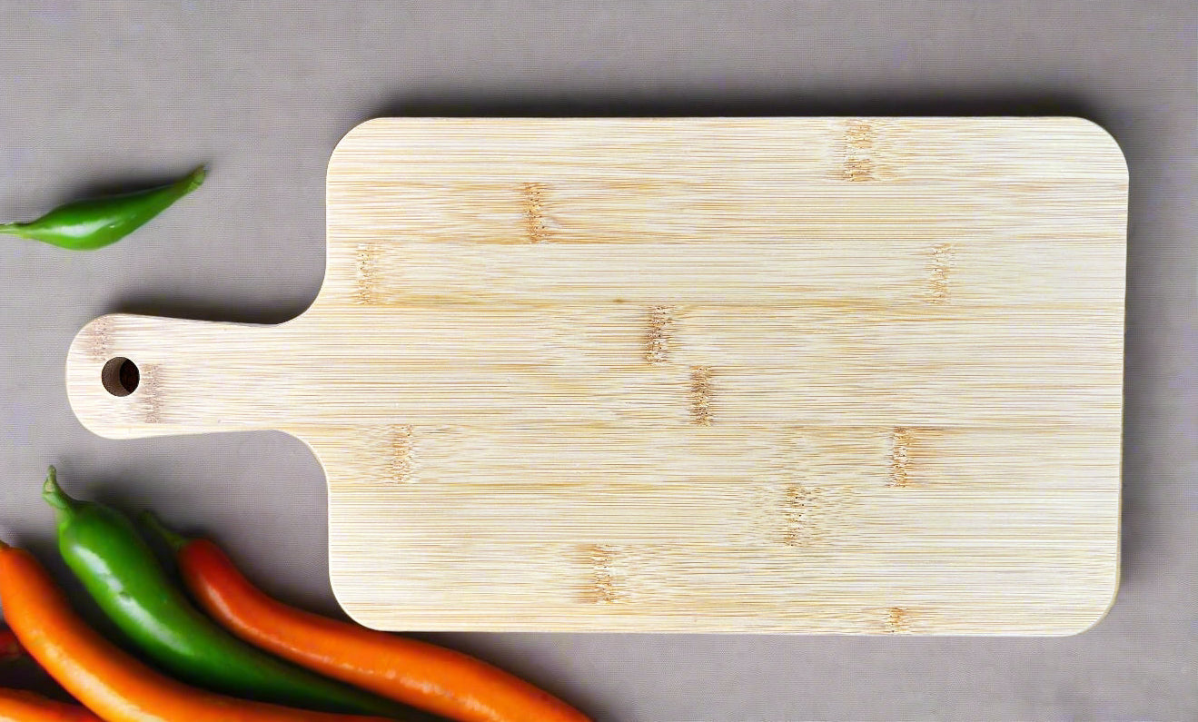 Wood Cutting Board with Handle 16" x 8"