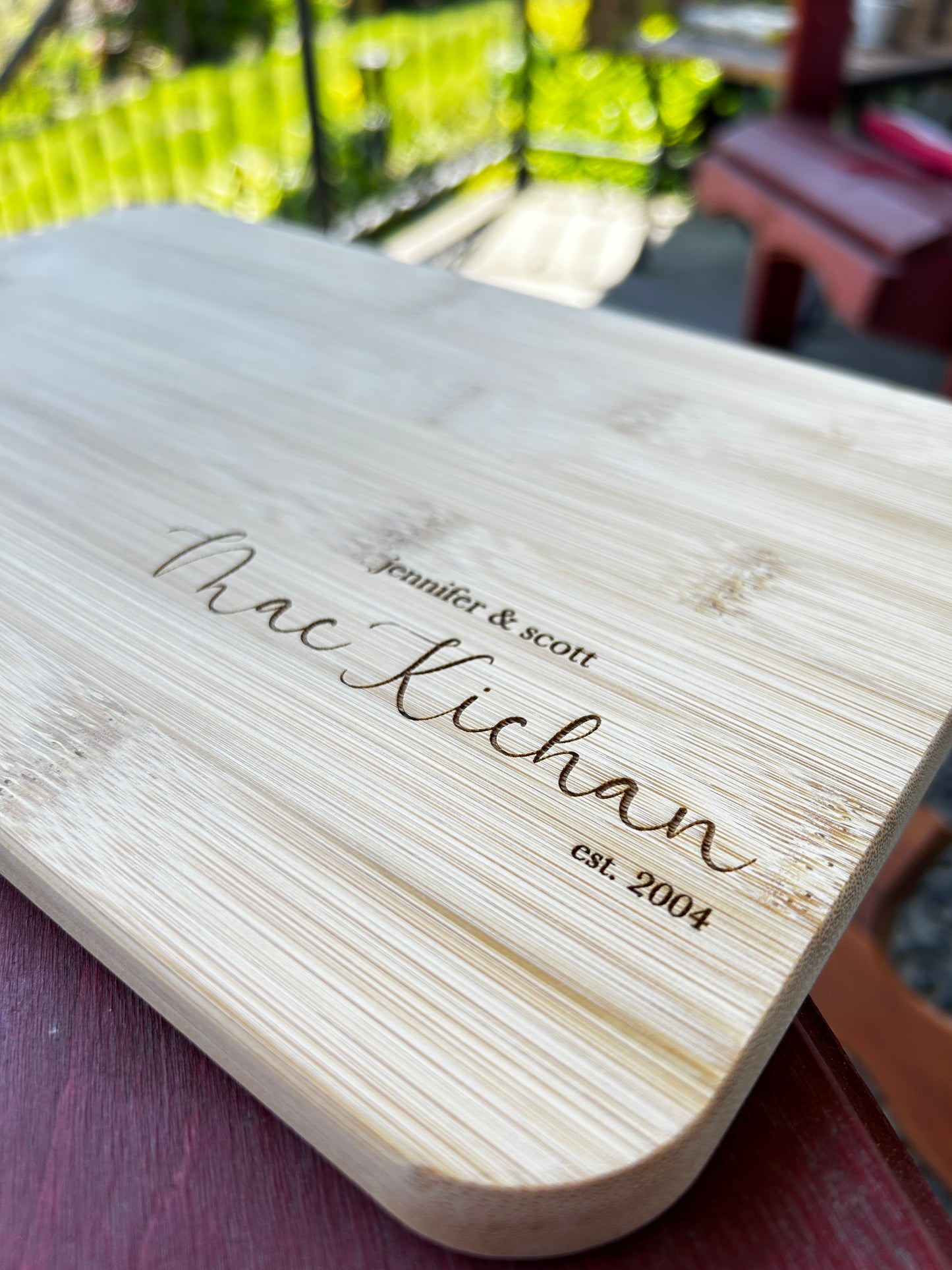Wood Cutting Board with Handle 16" x 8"