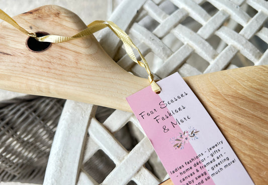 wooden cutting board handle with copper ring