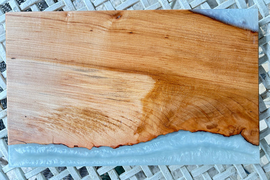 "Maple White River" Charcuterie Board w/ White Epoxy