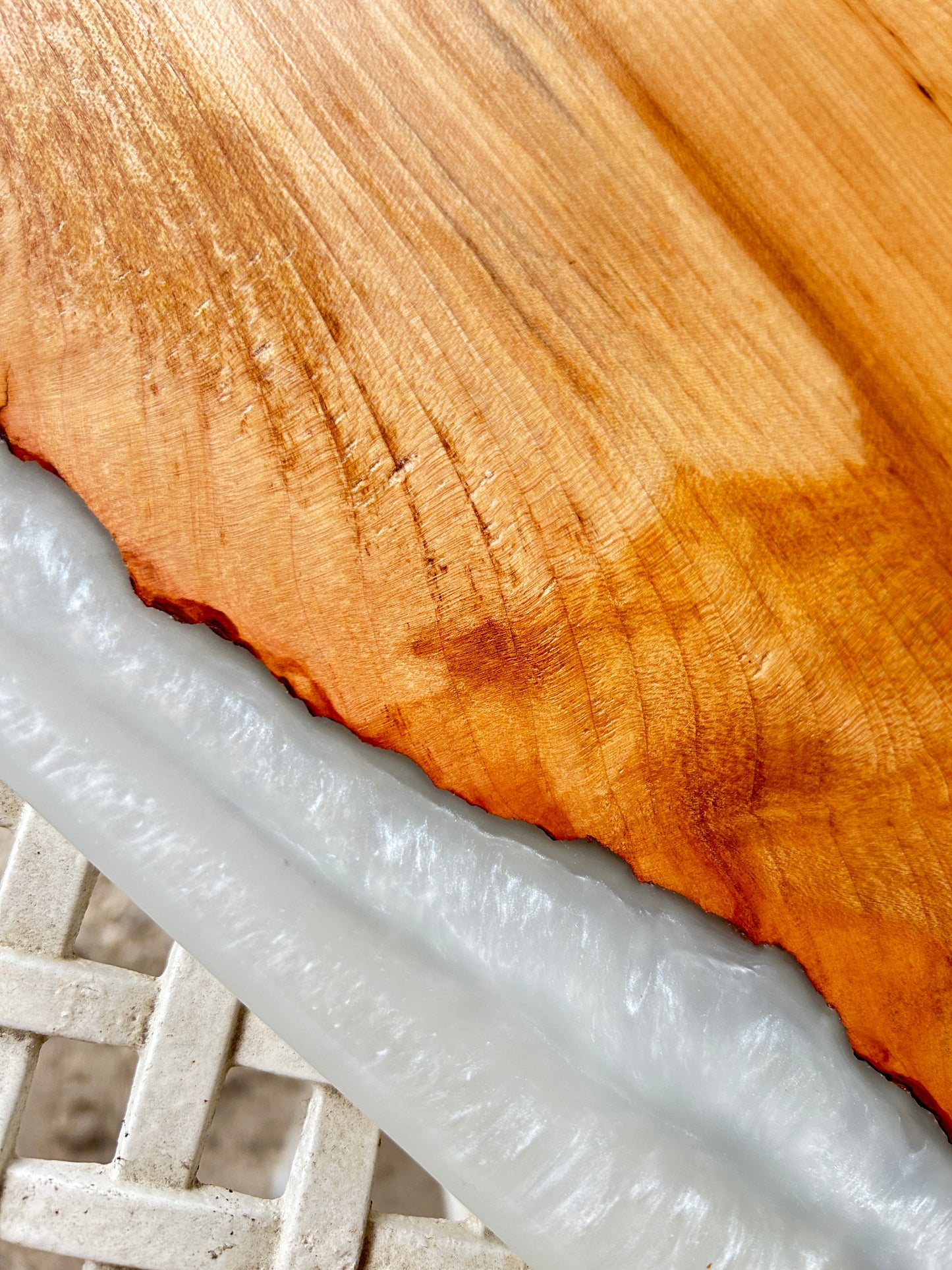 Charcuterie Board Walnut w/ White Epoxy 15" x 9" x 1"