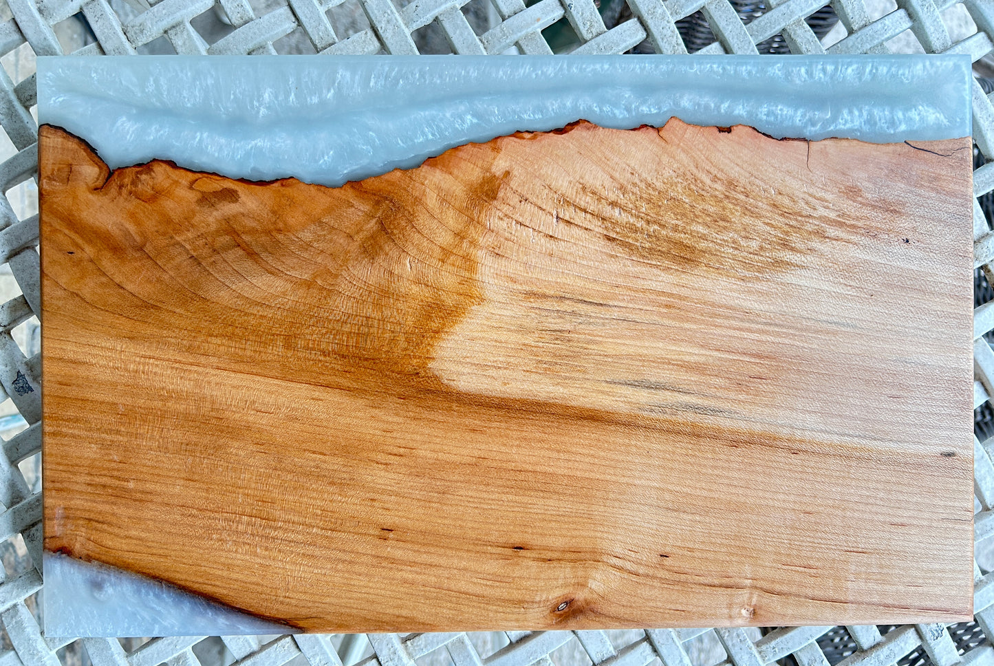 Charcuterie Board Walnut w/ White Epoxy 15" x 9" x 1"