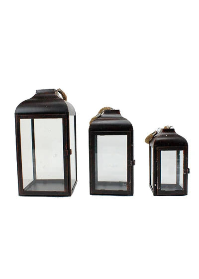 Bronze Metal Lantern Large 13 x 7"