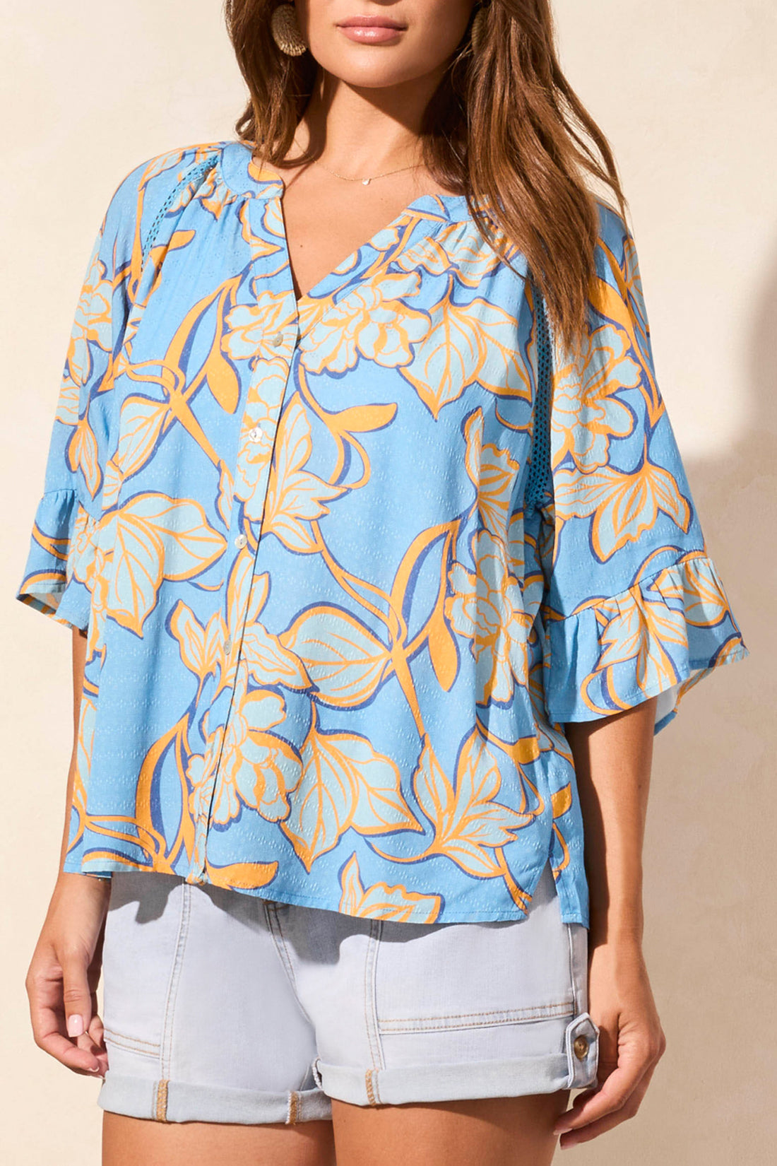 Elbow Sleeve Blouse 2158O - Deep Sea