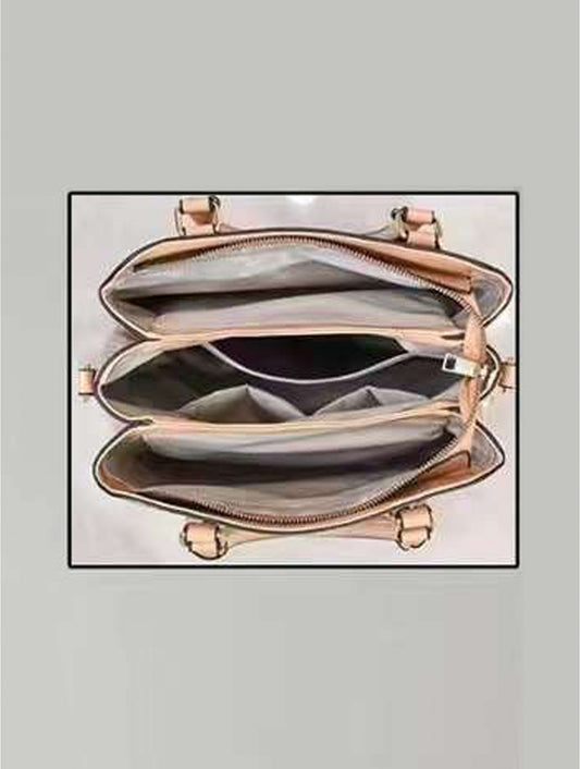 Faux Leather Satchel Red