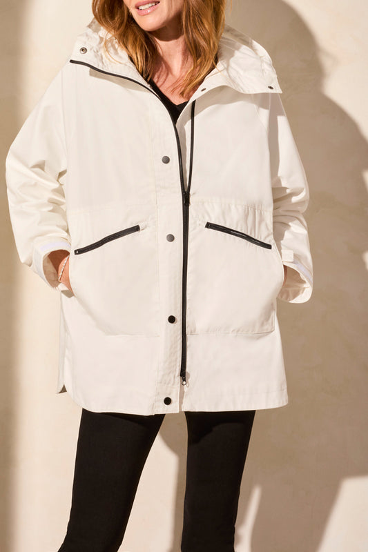 Long Sleeve Hooded Coat 2176O - White