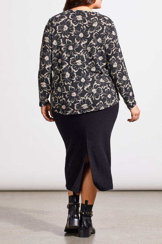 Long Sleeve U Neck 1873V Black