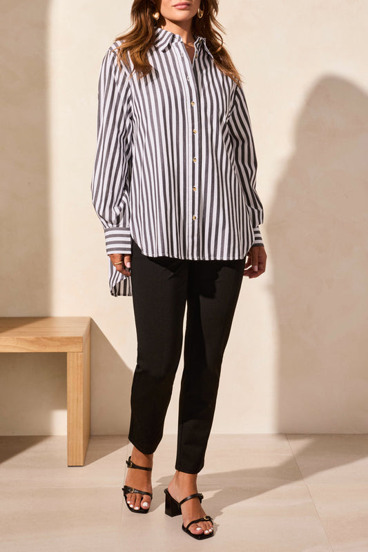 Long Sleeve Button Front Shirt 2198O-White