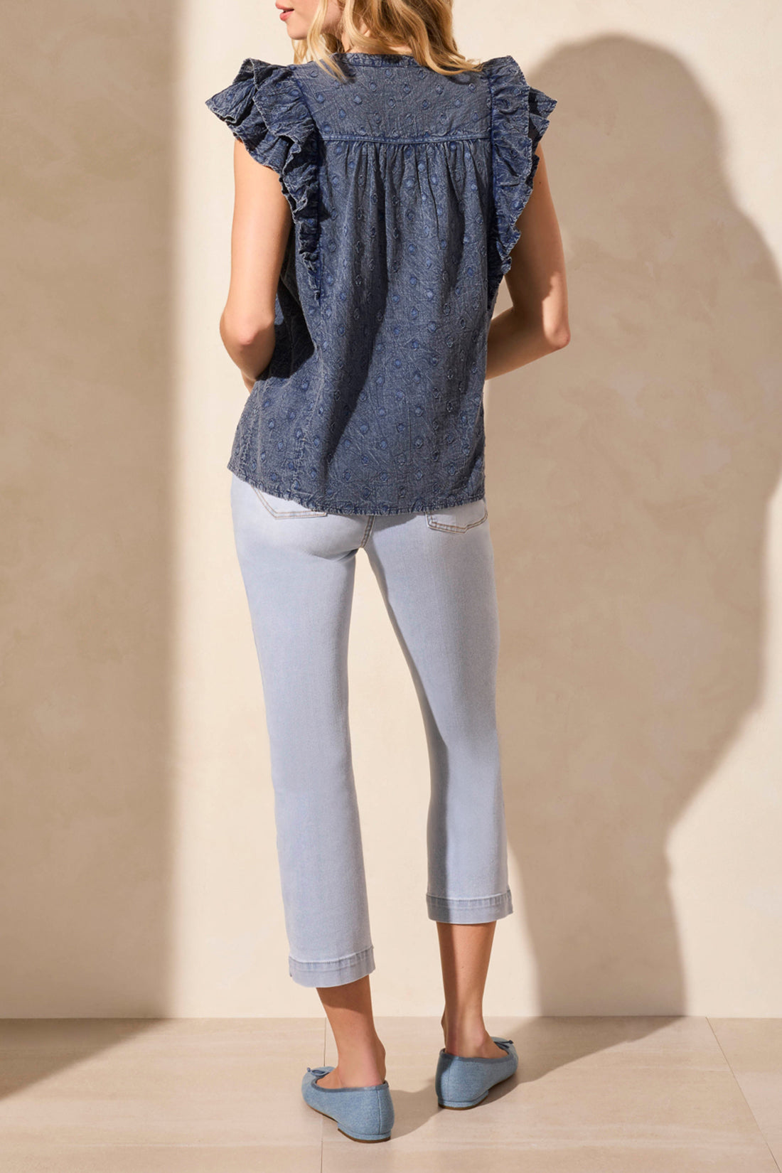 Frill Sleeve Blouse 5826O - ScubaBlue