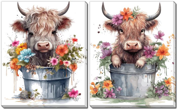 Baby Highland Cow Set/2 CE601