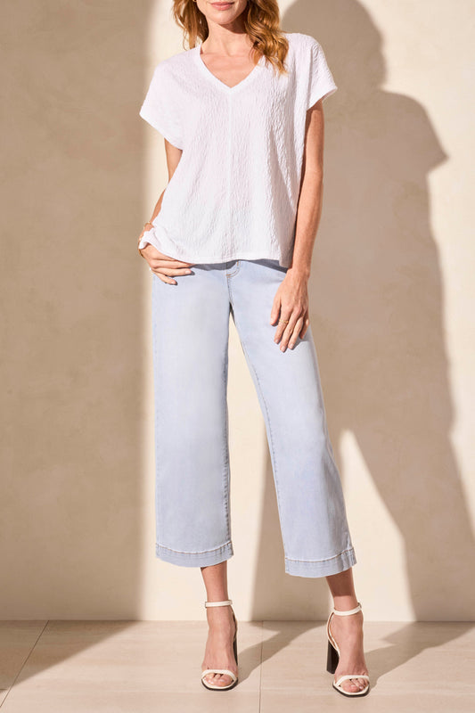 Cap Sleeve V Neck 2112O - White