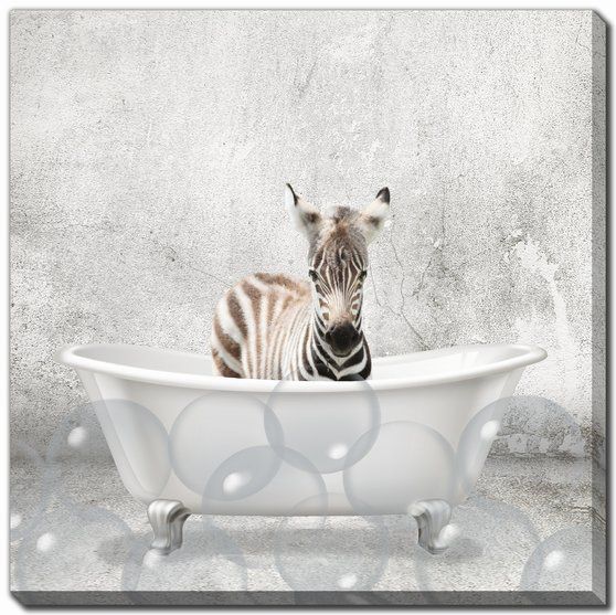 Baby Zebra Bath 18x18 CE331