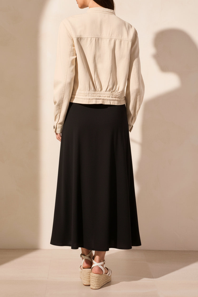 Long Sleeve Button Front Jacket 2186O-French Oak