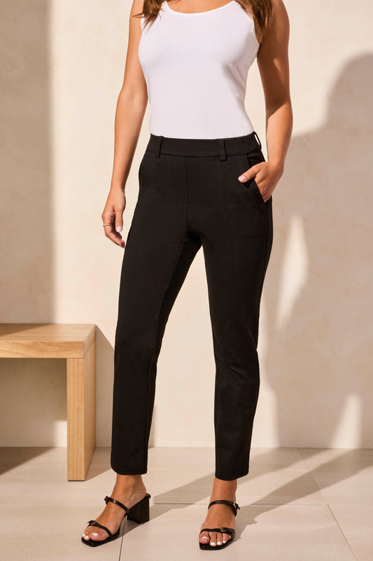 Pull on Ankle Pant with Pockets 1829O-Black