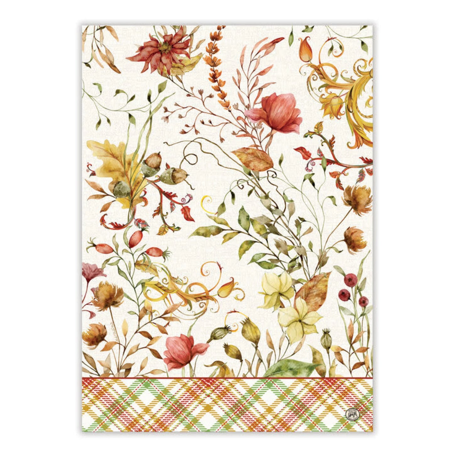 Fall Leaves & Flowers Kitchen Towel