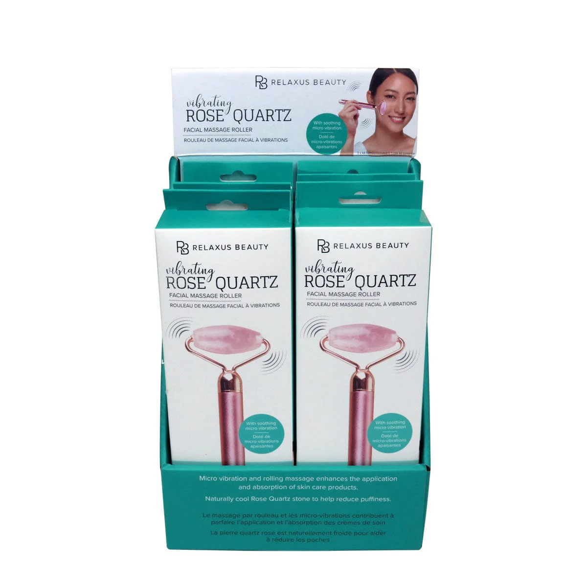 Rose Quartz Power Facial Roller & Massager
