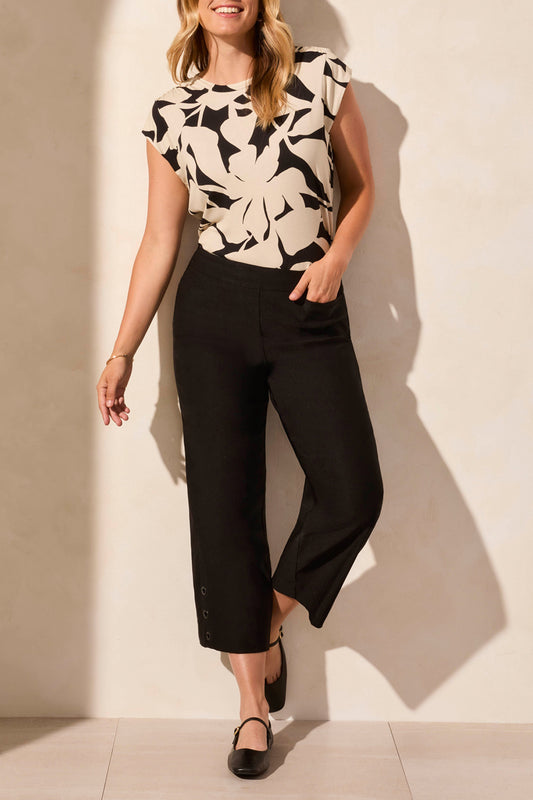 Flatten it Pull on Capri 2055O-Black