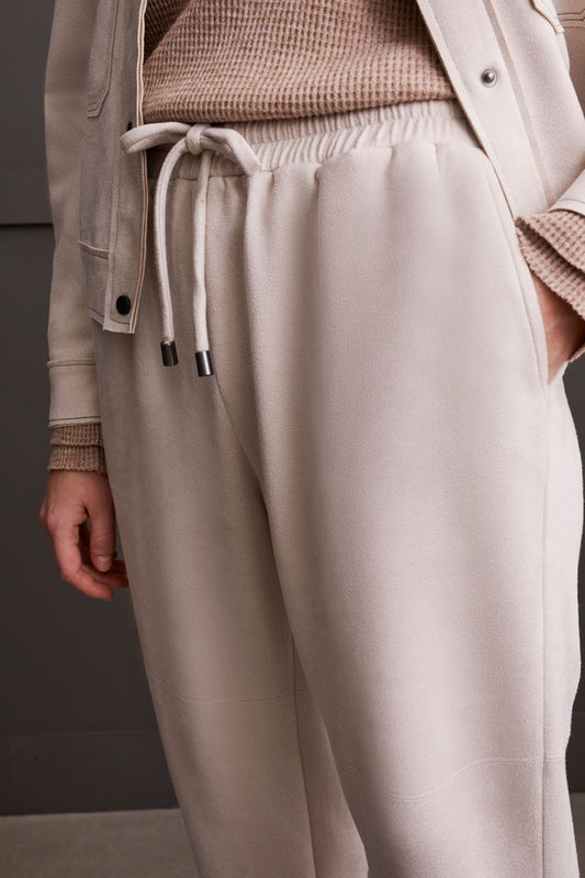 Suede Pant /w Cuts-Eggshell-5642O