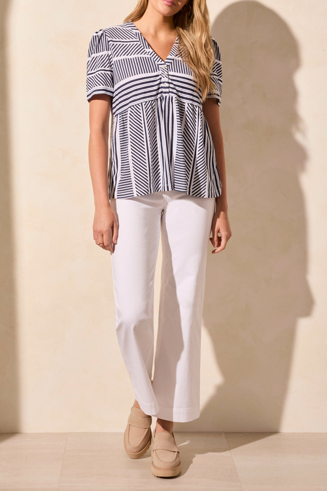 Short Sleeve Flare 2105O - Navy