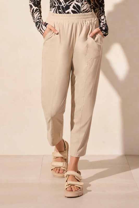 Pull-On Technical Capris-1207O-Pebble