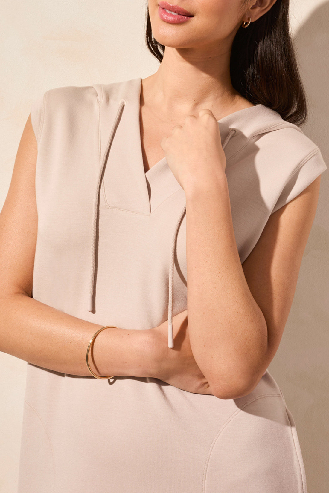Sleeveless Hooded Dress 2069O-Sanddune