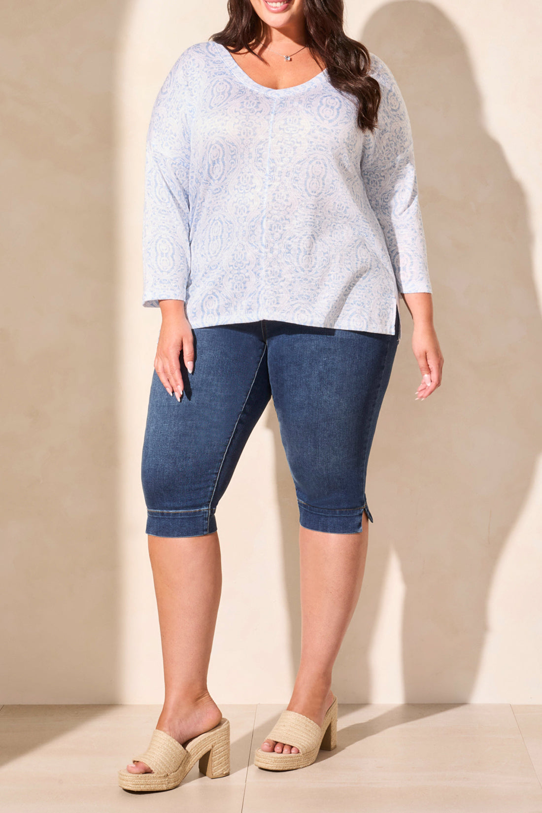 3/4 Sleeve V-Neck or Crew 5769O- Sailboat