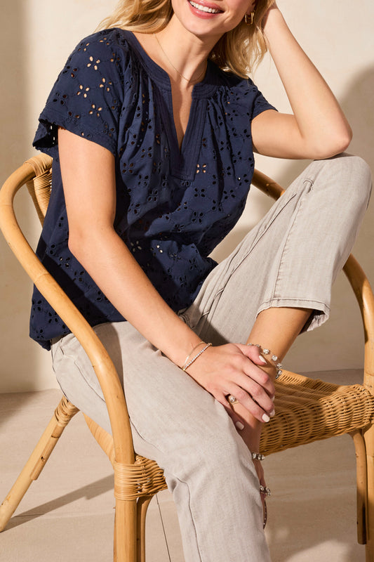 Raglan Knit Top 2184O Navy