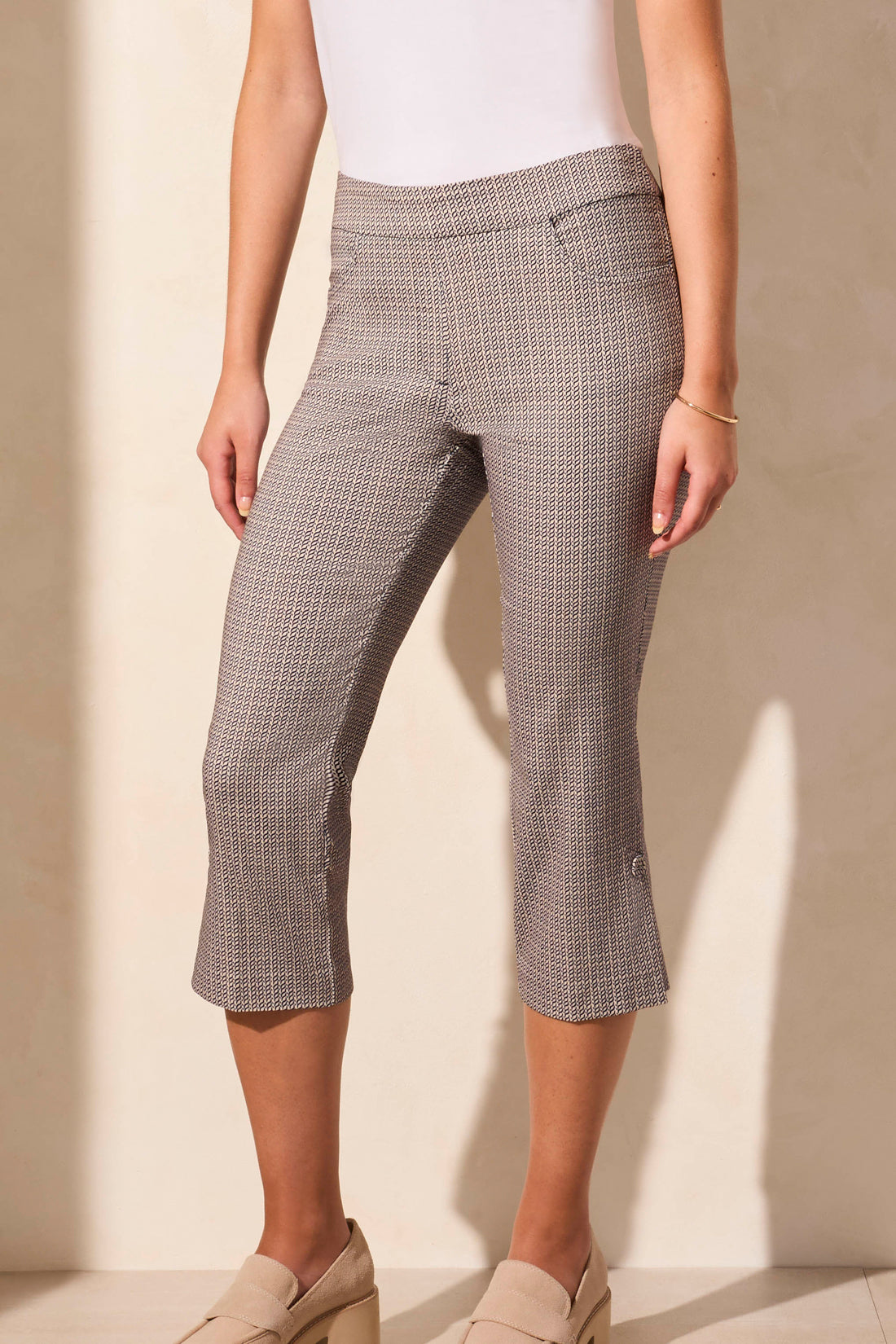 Pull on Capri with Self Button Vent 2178O-Jet Blue