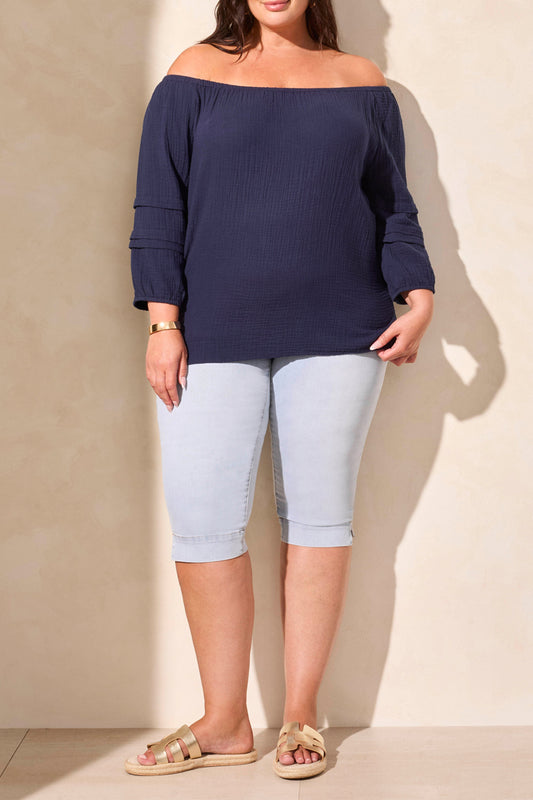 On/Off Shoulder Blouse 5728O-Nautical