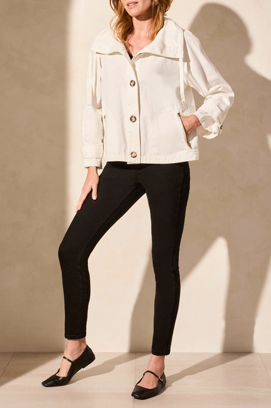 Long Sleeve Button Front Coat 2179O-White