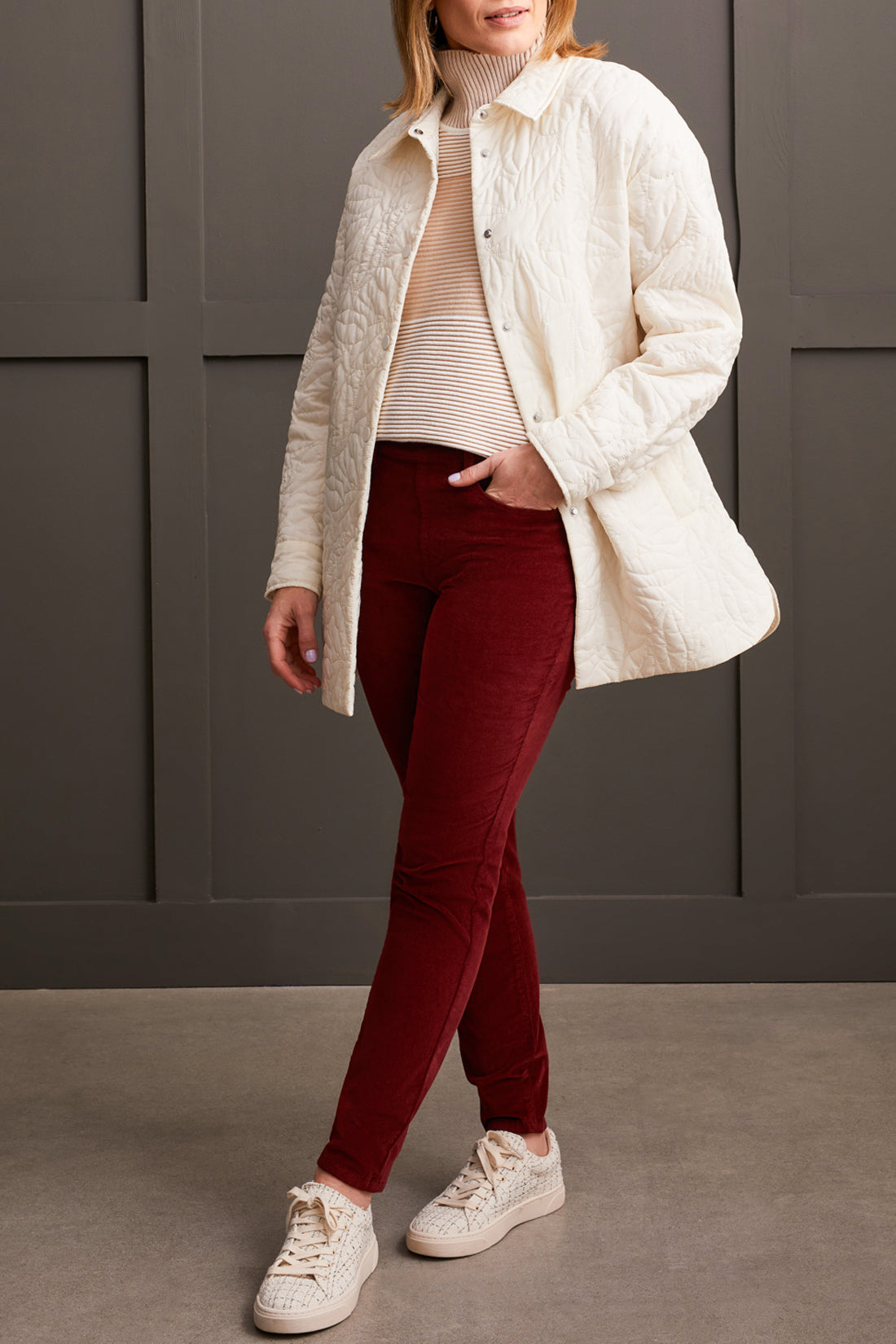 Audrey Pull-on Slim Akl Pant-Portwine-5580O