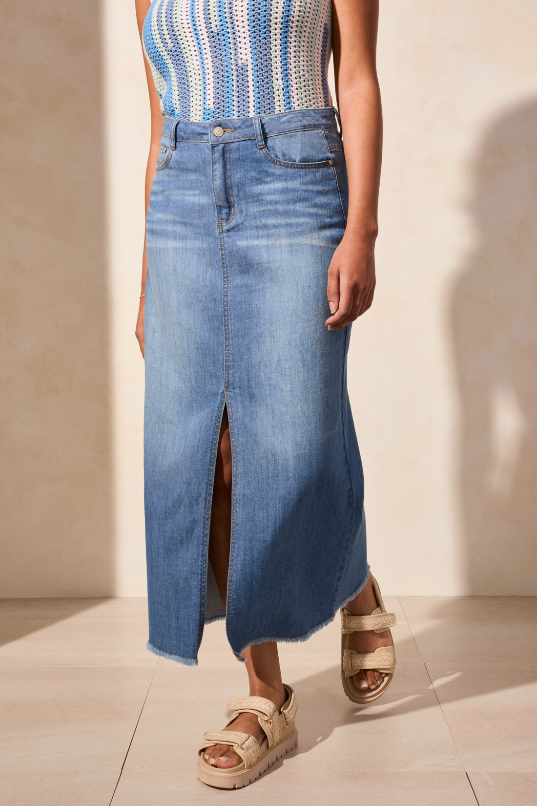 Full Length Denim Skirt 5407O - CoastLine